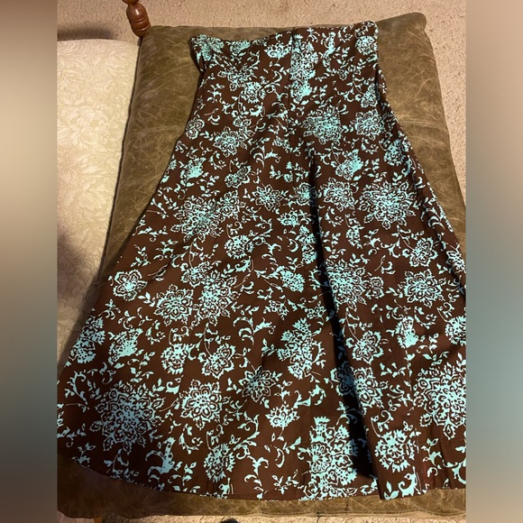 Old Navy brown turquoise strapless dress sz 6 - Picture 5 of 7